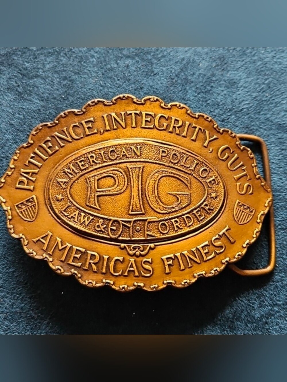 Brass American Police Law & Order Vintage Belt Buckle South Western Men Women